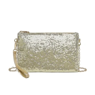 Bild av Miss Lulu damer mode paljetter väska mini clutch små kedjeväska axelväska för bröllop, dejter och olika tillfällen, Guld