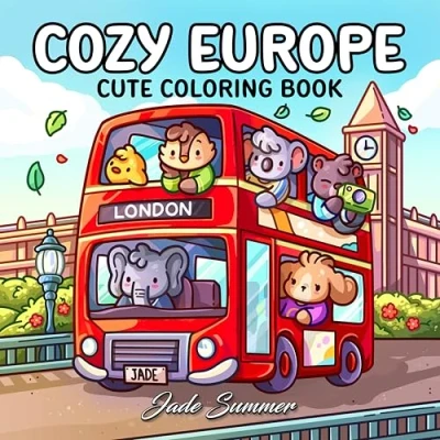 Bild av Cozy Europe: Cute Coloring Book for Adults and Teens with Charming Characters Delightful European Scenes Relaxation