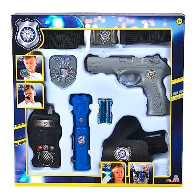 Bild av Simba 108102667 polisremsor, bältset, pistolhölster, radio, polismärke, ficklampa, rollspel, från 3 år, svart