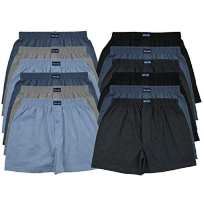 Bild av MioRalini TOPPERBJUDANDE 12 eller 6 boxershorts färgglada mjuka och löst sittande i neutrala färger klassiska enfärgade herrboxershorts M L XL 2XL 3XL 4XL, stycken Set05 + set 04,