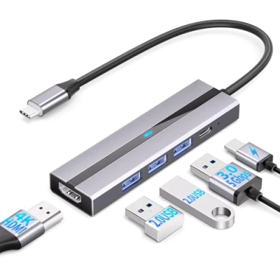 Bild av AEARJOHN USB C Hub (5 i 1) aluminiumhölje, typ till PD100 W, 4K HDMI, 3.0, 2 x 2.0