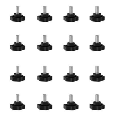 Bild av SHULLIN 16 stycken M5 stjärnhuvudskruv stjärnhandtagsskruv räfflad skruv stjärnskruv stjärnhandtag skruvar gänga klämknapp för maskin industriell utrustning (M5 x 12 mm)