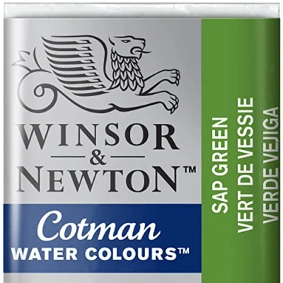 Bild av Winsor &amp; Newton 0301599 Cotman akvarellfärg med god transparens, utmärkt toning och goda målningsegenskaper, vattenfärg i 1/2 skål juicegrön