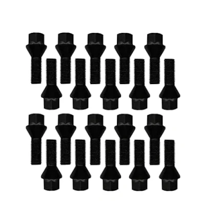 Bild av 20 hjulskruvar, hjulbultar, konisk krage 60 M12 x 1,25 28 mm, kompatibel med Alfa Romeo, Peugeot, Fiat, Citroen