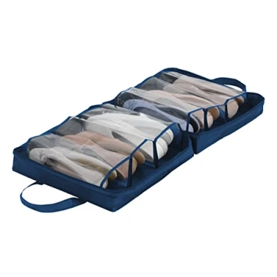 Bild av WENKO skoväska business skoväska, med 6 fack, polyester, 36,5 x 14,5 cm, mörkblå