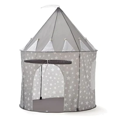 Bild av Barns Gils pojkar tepee lektält med golvmatta, enkel installation yurt stil måne stjärnor mönster barn slott prinsessa äventyr för inomhus och utomhusspel (grå stjärnklarry)