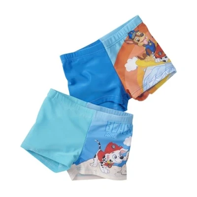 Bild av Paw Patrol badbyxor för pojkar, simbyxor, badkläder, byxor, barn, blå (2 pack), blå, 122 128