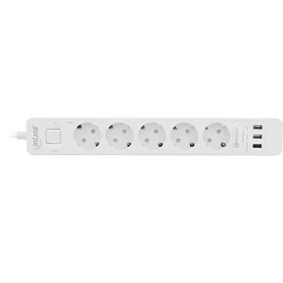 Bild av InLine 16491T, 5 AC utgångar, Typ F, 220 250 V, 16 A, 4000 W, 2,4 A