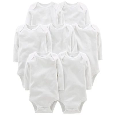 Bild av Simple Joys av Carters unisex baby långärmad bodysuit pack med 7 bodysuit, Vitt, Preemie