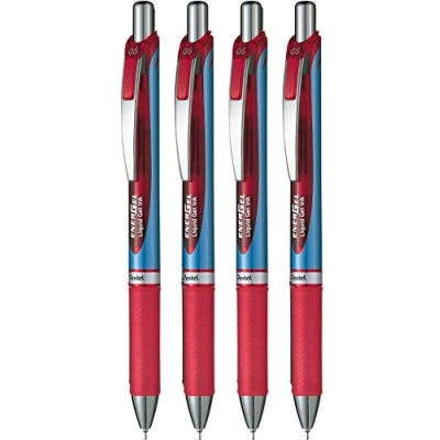 Bild av Pentel Energel XM Click BLN75 0,5 mm röd väska 4 st