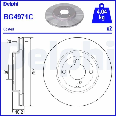 Bild av Bromsskiva DELPHI BG4971C