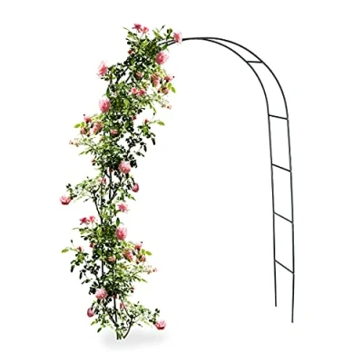 Bild av Relaxdays 4 x valv, klättringshjälp, klätterväxter, rosbåge, metall, väderbeständig, HBT: 240 140 38 cm, mörkgrön