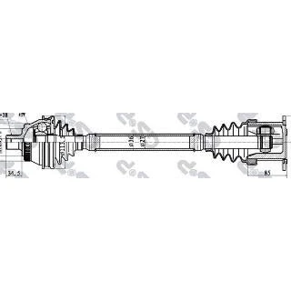 Bild av GSP 203057 Arbre de transmission A1 593 AUDI: A4 B6 Berline, B7 Avant, SEAT: Exeo ST, Berline oscaro, mister auto, yakarouler