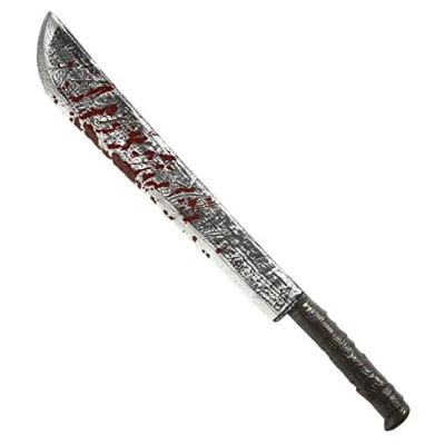 Bild av Widmann 9539M machete, plast, blodig, längd ca. 75 cm, svärd, dolch, seriemödare, Grim Reaper, tillbehör, karneval, temafest, halloween