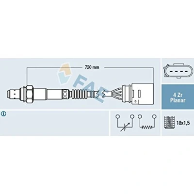Bild av FAE 77204 Sonde lambda AUDI: A3 3/5 portes, A4 B7 Berline, Avant, VOLKSWAGEN: New Beetle Golf 4, Passat B5 GP Break