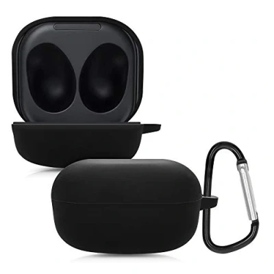 Bild av Kwmobile fodral kompatibelt med Samsung Galaxy Buds 2 Pro/Buds 2/Buds Live hörlursfodral TPU silikonfodral skyddsfodral i svart