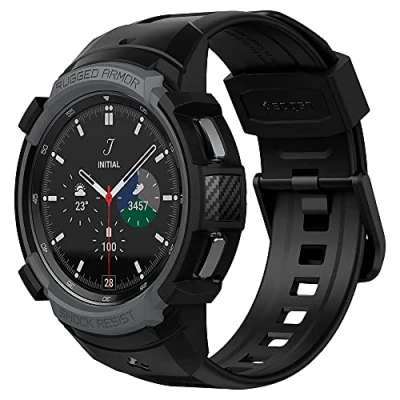 Bild av Spigen Rugged Armor Pro Designad för Galaxy Watch 4 Classic Case with Band 46mm Svart
