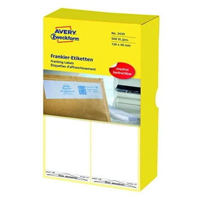 Bild av Avery Etikett Frankering 130x40mm 500/fp