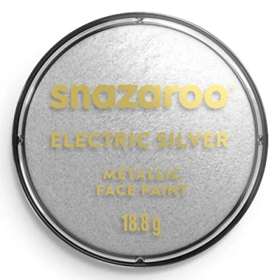 Bild av Snazaroo 1119766 barnsmink, hudvänlig vattenbaserad ansiktssmink, vattenmålning, parabenfri, 18 ml kruka silver metallic