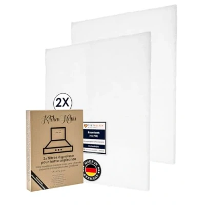 Bild av Kitchen Helpis® cooker hood grease filter, 2 pieces, 57 x 54 1 cm, individually cuttable universal
