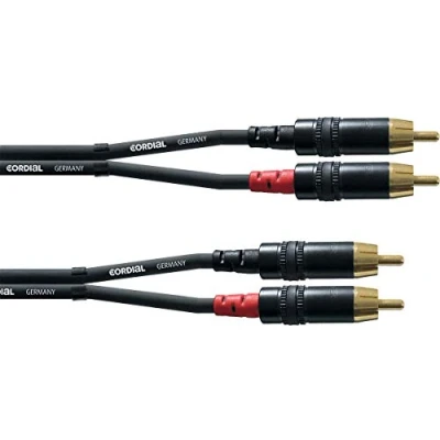 Bild av Cordial CFU 6 CC, 2 x RCA, Hankoppling, m, Svart