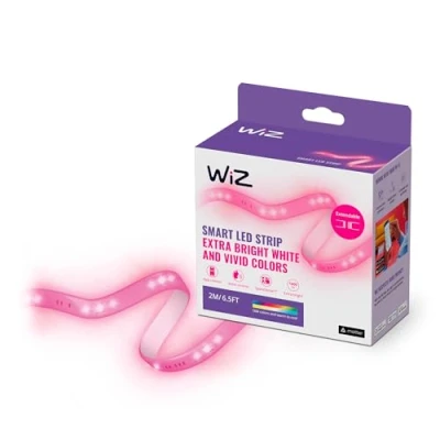 Bild av WiZ LED Strip Color/RGB startpaket på 2 meter Smart belysning (WiFi och Bluetooth), utökas av utökningsenhet till max 10 meter, 880 lumen, Dimbar i kallvitt varmvitt + 16 miljoner färger