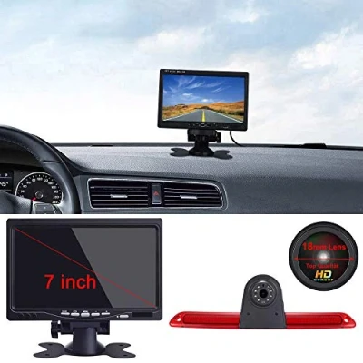 Bild av 18 mm linskamera + tum TFT LCD skärm: Bil HD vattentät 3:e bromsljus omvänd kamerasats för skåpbil takkamera Mercedes Benz Sprinter W906/Volkswagen VW Crafter Caravelle 2007 2015