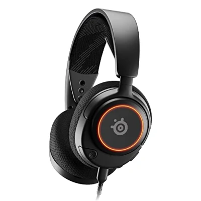 Bild av SteelSeries Arctis Nova 3 gamingheadset för flera system Hi fi druvrutiner 360 spatialt ljud Öronkåpor med AirWeave Memory Foam Ultralättvikt ClearCast Gen 2 mick PC, PS5, PS4, Switch