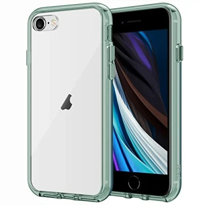 Bild av JETech Skal för iPhone SE 3/2 (2022/2020 modell), 8 och 7, 4,7 Tums, Stötsäkert Stötfångarskydd, Anti Rep Klar Baksida (Midnattsgrön)