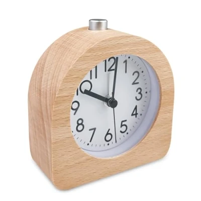 Bild av Newaner Analog sängväckarklocka, tickfri bordsklocka i trä, vintage tyst sängväckarklocka med Snooze funktion, nattljus, för sovrum, nattduksbord, skrivbord