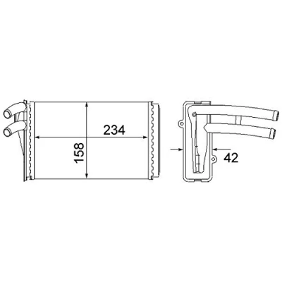 Bild av MAHLE ORIGINAL AH 54 000S Radiateur De Chauffage avec pièces d&#039;assemblage AUDI: 80 B4 Avant, Coupe B3, Cabriolet