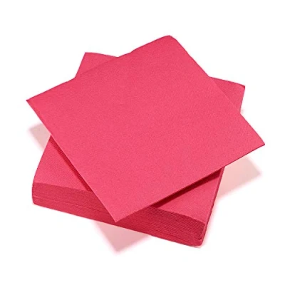 Bild av Le Nappage Tex Touch Paper servetter färg rosa FSC® certifierade återvinningsbara och biologiskt nedbrytbara set med 40 fuchsia färgservetter storformat 38 x cm