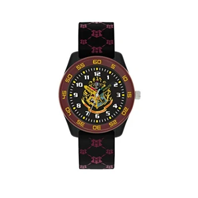 Bild av Harry Potter analog kvartsklocka för pojkar med silikonrem HP9050ARG AMZ, Svart, armband