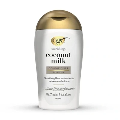 Bild av OGX närande kokosmjölk balsam (88,7 ml) fuktgivande hårbalsam i resestorlek med kokosmjölk, kokosolja och protein för torrt hår