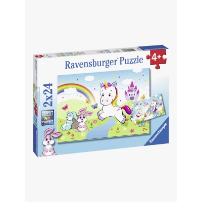 Bild av Ravensburger 07828 2x24 bitar Barnpussel från 4 år perfekt ålderspassning Enhörning en rolig aktivitet för familjen och barnen