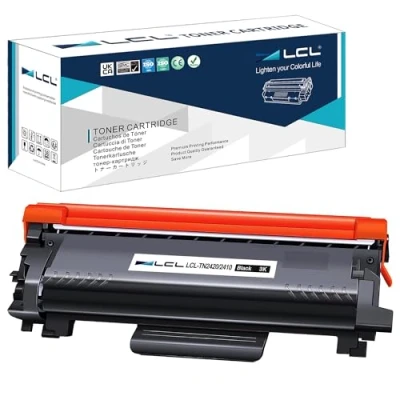 Bild av LCL (med chip) kompatibel tonerkassett TN2420 TN 2420 TN2410 2410 3000 sidor (1 Svart) ersättning för Brother HL L2375DW DCP L2550DW MFC L2715DW L2750DW L2386DW L2385DW