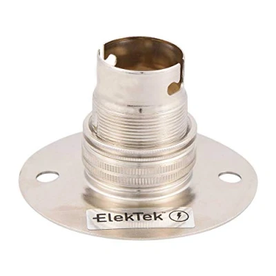 Bild av ElekTek lamphållare fixerad Batten BC B22 med skuggring nickel