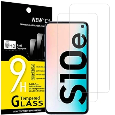 Bild av NEW&#039;C 2 Pack, skärmskydd i glas för Samsung Galaxy S10e, bubbelfri, 9H hårdhet, 0,33 mm ultratransparent, ultrabeständigt härdat