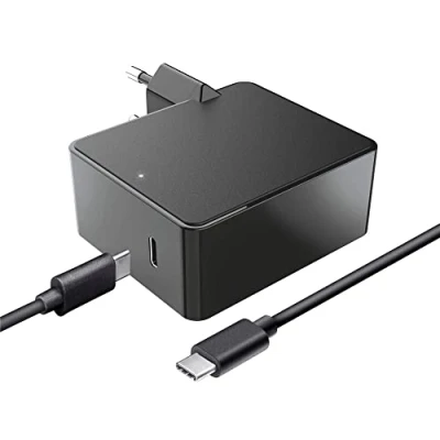 Bild av Trust Maxo USB C laddare för Apple MacBook Pro/Air bärbara datorer, 61 W strömkabel, kompakt storlek EU strömförsörjning, 2 m kabel, fungerar med 100240 V, strömkabel eurokontakt svart