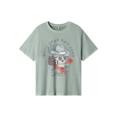 Bild av Name IT pojkar Nkmhals Ss Nreg Top, Aqua Gray, 146 152