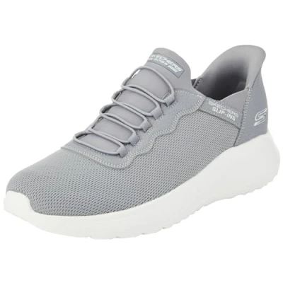 Bild av Skechers herr Bobs Squad Chaos Daily Hype Slip On, Grå stickad, 45.5 EU