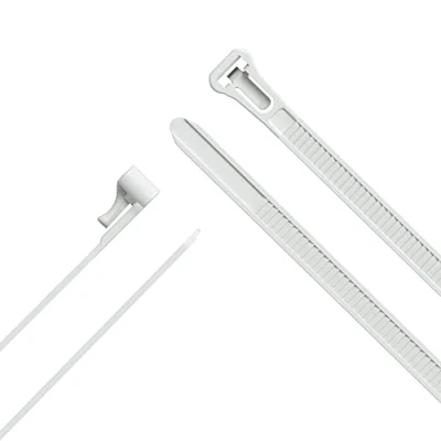 Bild av KabelDirekt Återförslutningsbara buntband med särskilt hög draghållfasthet (100 stycken avtagbara och återanvändbara för hållbart bruk, vit) 7,4 mm x 300