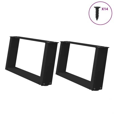 Bild av Soffbordsben U formade 2 st svart 70x(30 31) cm stål