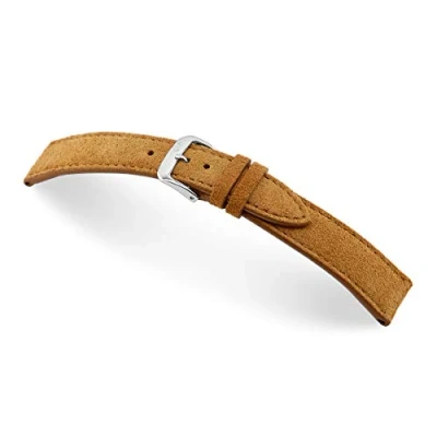 Bild av RIOS1931 Franklin 18 mm vintage mocka ersättning klockarmband handgjort i Tyskland klassisk hudvänlig ljusbrun