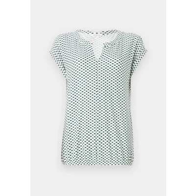 Bild av TOM Tailor ALL OVER Printed V NECK Tshirt med print, Storlek: Small, Green/white