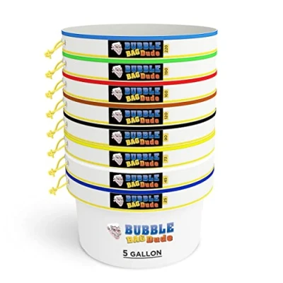 Bild av BUBBLEBAGDUDE Bubbelväskor All Mesh 5 gallon 8 påsar set ört is essens extraktion påse kit med 10 x tum (25 mikron) pressskärm och förvaringsväska