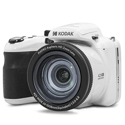 Bild av KODAK Pixpro Astro Zoom AZ425 Bridge digitalkamera, 42X optisk zoom, 24 mm vidvinkel, 20 megapixlar, LCD 3, Full HD video 1080p, Li Ion batteri vit