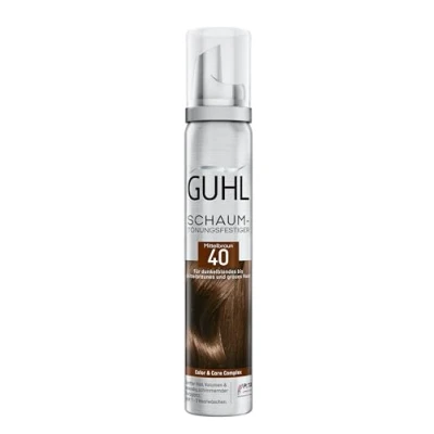 Bild av Guhl skum toning resistent färg 40 mellanbrun för mörkblond till medelbrunt och grått hår mjukt grepp, volym färgglans håller 1 3 hårtvättar