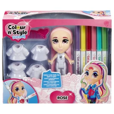 Bild av Goliath Colour &#039;n&#039; stil docka för personlig anpassning rosa skapar oändliga utseende kreativ fritid 1 kam och 6 filtpennor ingår i färg flickor från 3 år