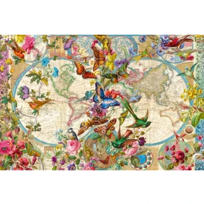 Bild av Ravensburger 17117 Pussel Flora &amp; Fauna World Map 3000p